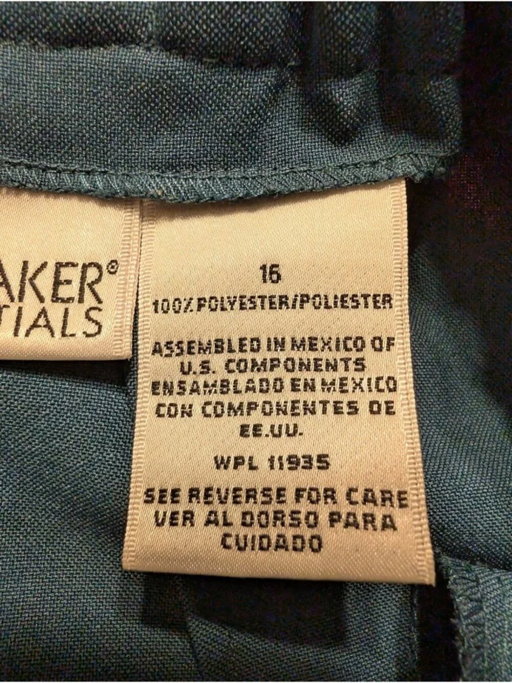 Liz Baker Essentials Skirt Womens 16 Teal Blue Green Midi Pencil Career Vintage